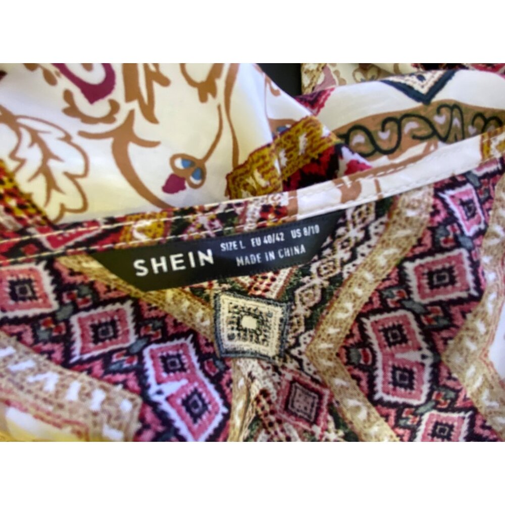 Bohemian Two-Piece Set Size Large Floral & Geometric Pattern Hippie‎ Western Y2K - Picture 6 of 9